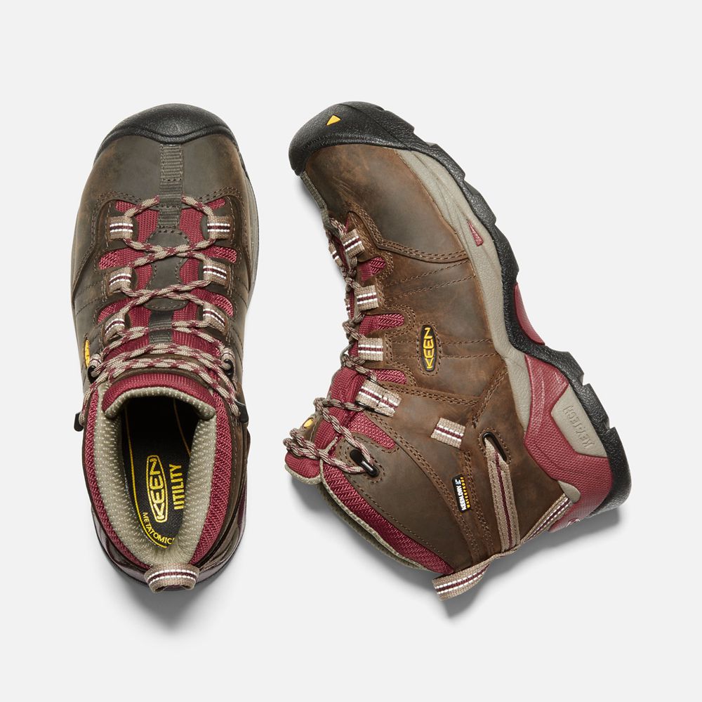 Botte de Travail Keen Femme Marron | Detroit Xt Waterproof (Steel Toe) | ZFEXK-2045
